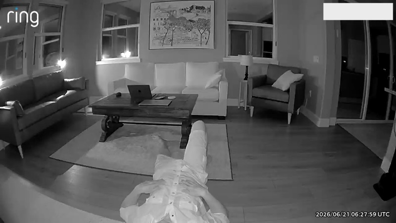 Early test: lying on the floor at night (infrared), head toward the camera